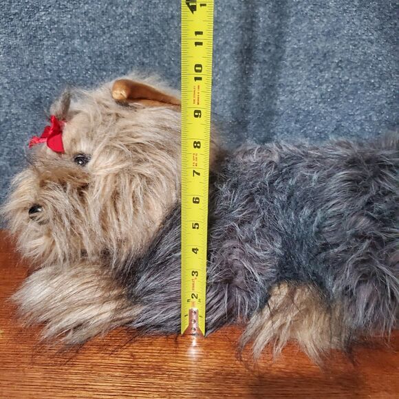 VTG Yorkshire Terrier Dog Plush Realistic Stuffed Animal Toy Y2K 90s Retro Furry